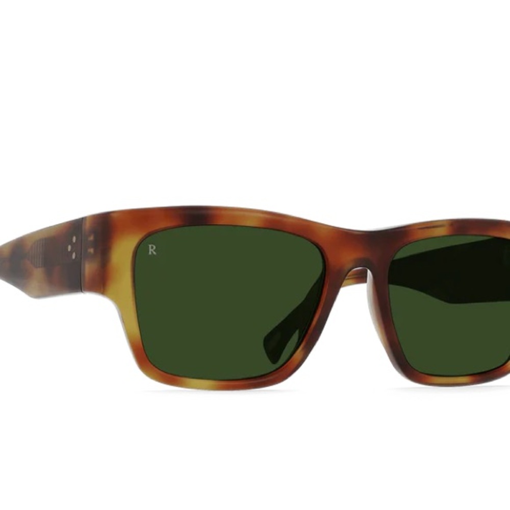 RAEN Tortoise Shell Sunglasses with Green Lenses